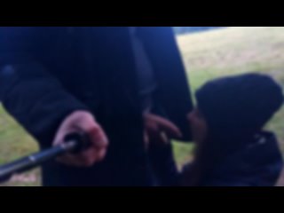 risky outdoor blowjob. we were walking in the park